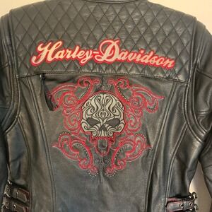 Harley Davidson Leather Jacket Womens Medium Willie‎ G Skull Biker Motorcycle